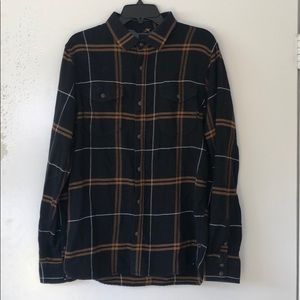 Vans button up flannel- Black and Tan